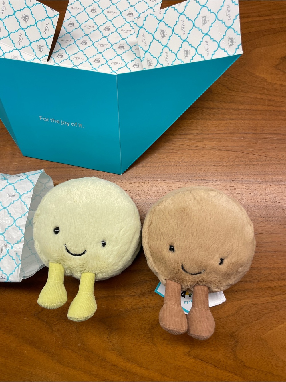 Jellycat Amuseable Duo Plush - Yellow and Brown Smiley Pair